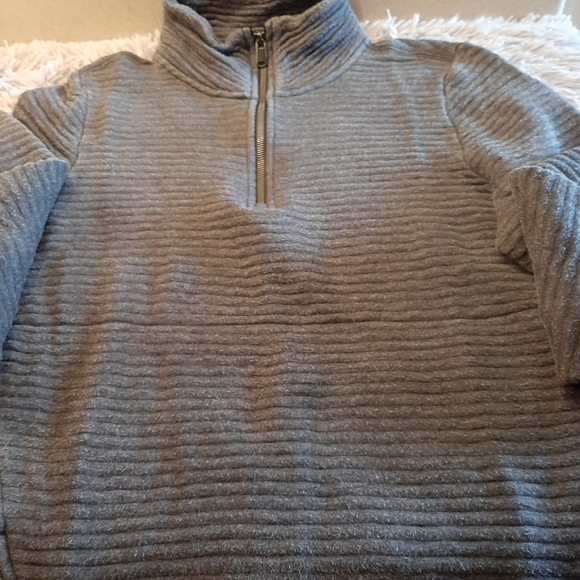 Athleta Ribbed Sweatshirt with 3/4 Zip Gray Size Large - Picture 9 of 11